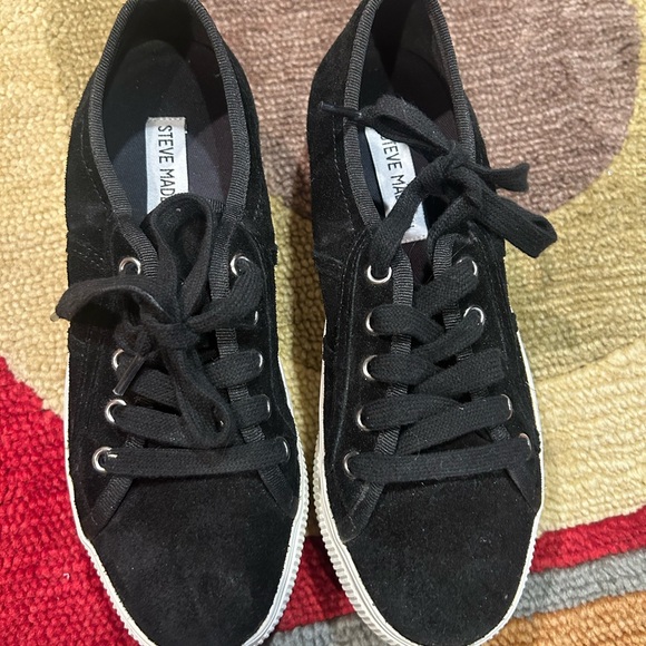 Steve Madden Emmi Black White Platform High Sneakers Shoes Women’s Size 7 - Picture 2 of 7